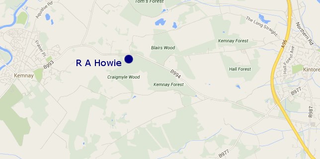 R A Howie (Sauchen) Ltd location map